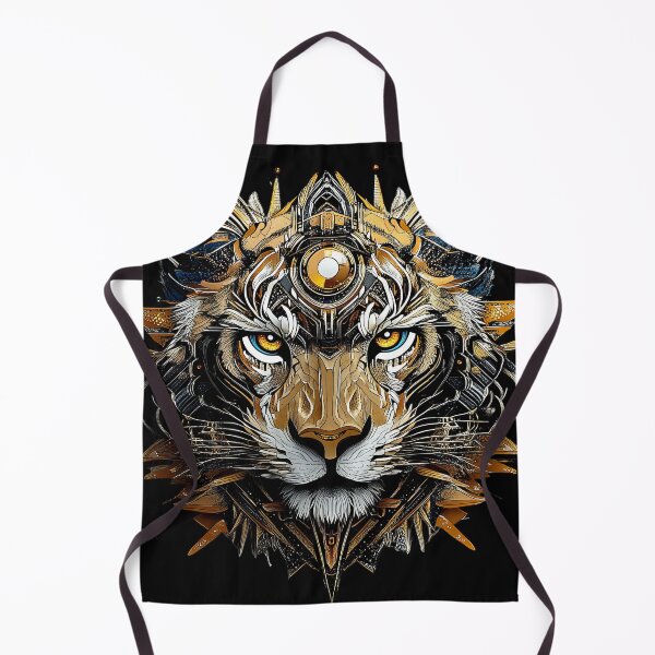 Item preview, Golden-Eyed Cyber Tiger With Sacred Circuitry designed and sold by Daagath.