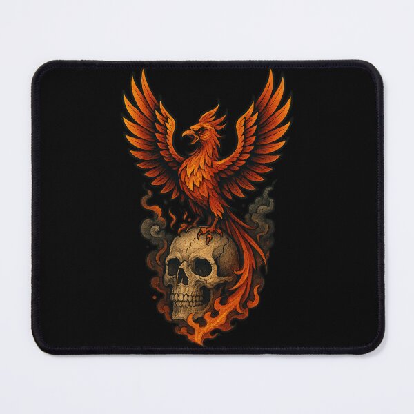 Item preview, Phoenix Rising From Skull | Neo-Traditional Tattoo Art designed and sold by uNORTHODOX72.