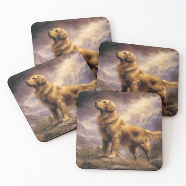 Item preview, Golden Retriever in Stormy Landscape designed and sold by PetsArt.
