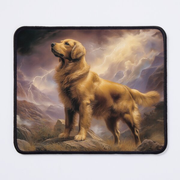 Item preview, Golden Retriever in Stormy Landscape designed and sold by PetsArt.