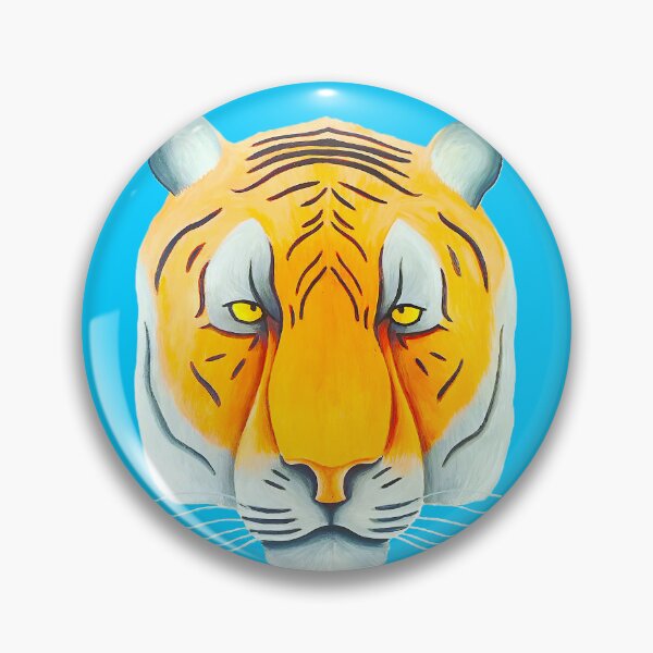 Item preview, Tiger head portrait design sky blue background unique big cat present gift designed and sold by Arniesart85.