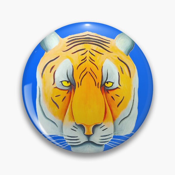 Item preview, Tiger head portrait design cobalt blue background unique big cat present gift designed and sold by Arniesart85.