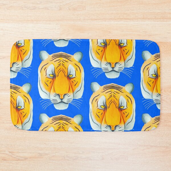 Item preview, Tiger head portrait design cobalt blue background unique big cat present gift designed and sold by Arniesart85.