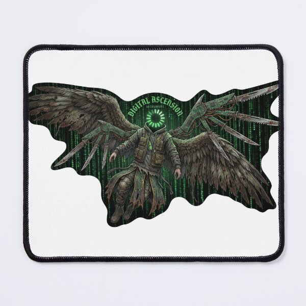Item preview, Digital Ascension – Cyberpunk Seraphim Matrix Angel T-Shirt designed and sold by MiracleDroplet.