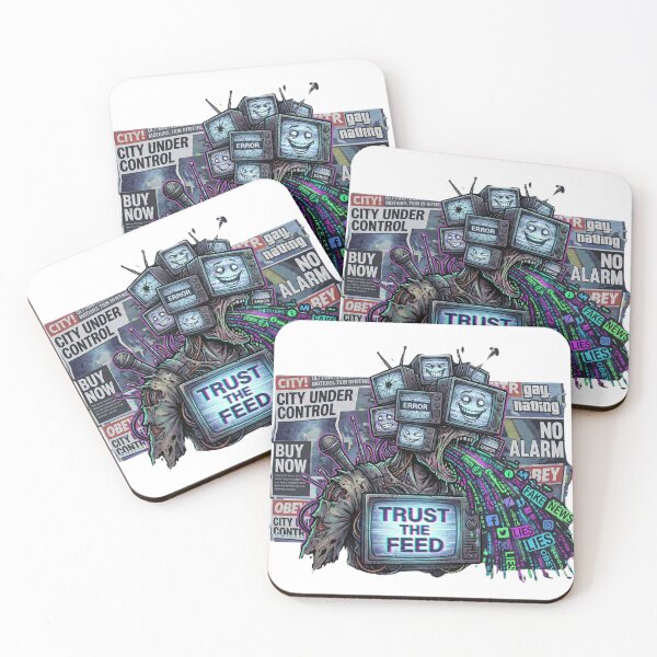 Item preview, Trust the Feed – Dystopian Media Monster Glitch T-Shirt designed and sold by MiracleDroplet.