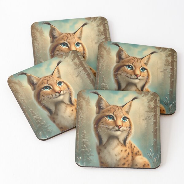 Item preview, Cute Lynx in Winter Forest designed and sold by PetsArt.
