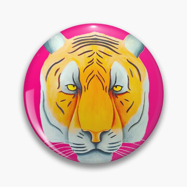 Item preview, Tiger head portrait design candy pink background unique big cat present gift designed and sold by Arniesart85.