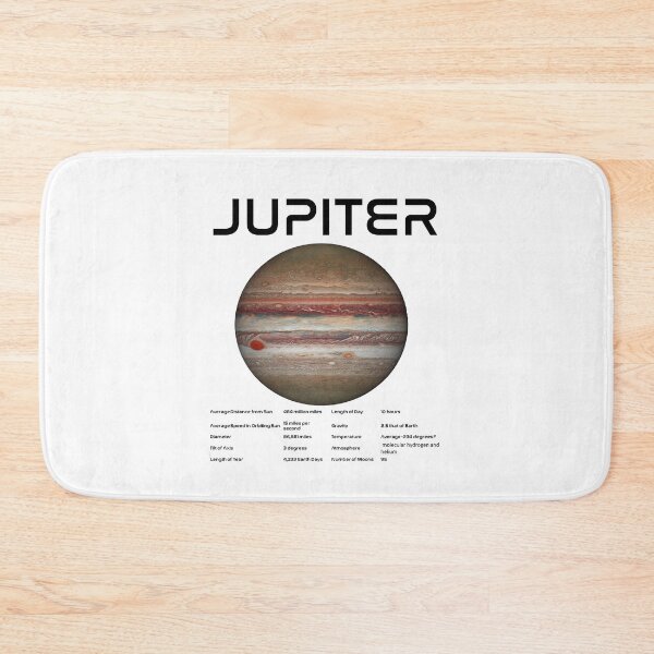 Item preview, Jupiter Solar System Nasa Picture and Stats Card Astronomy Space Science Teacher Black Text designed and sold by MathWare MathClips.