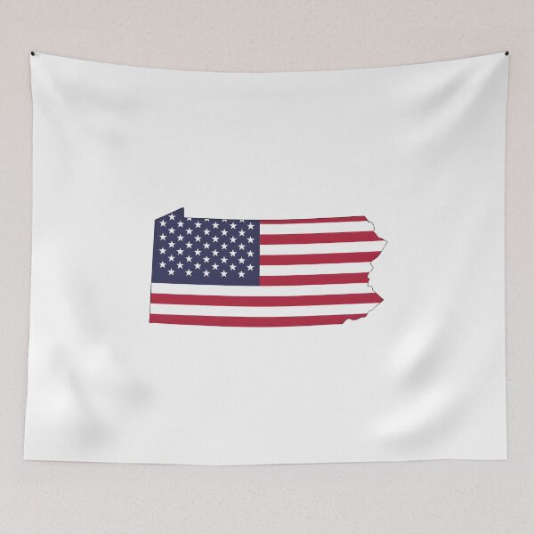 Item preview, Pennsylvania Stars & Stripes State Silhouette – Distressed Americana designed and sold by Paper Drip.