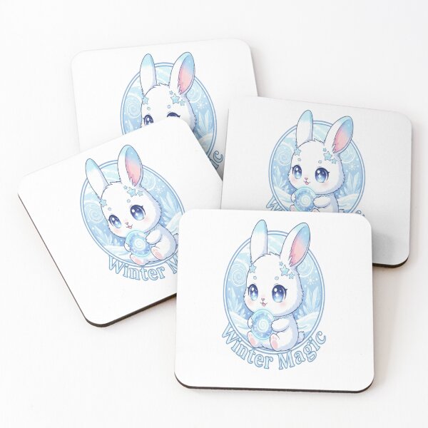 Item preview, Winter Magic Kawaii Snow Rabbit Emblem – Chibi Frost Charm Badge designed and sold by Imaginarium of Chaos falcon88 .
