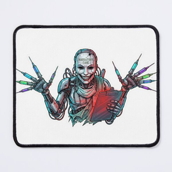 Item preview, Mandatory Care – Dystopian Vaccine Cyborg T-Shirt designed and sold by MiracleDroplet.