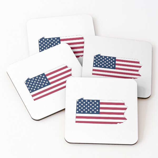 Item preview, Pennsylvania Stars & Stripes State Silhouette – Distressed Americana designed and sold by Paper Drip.