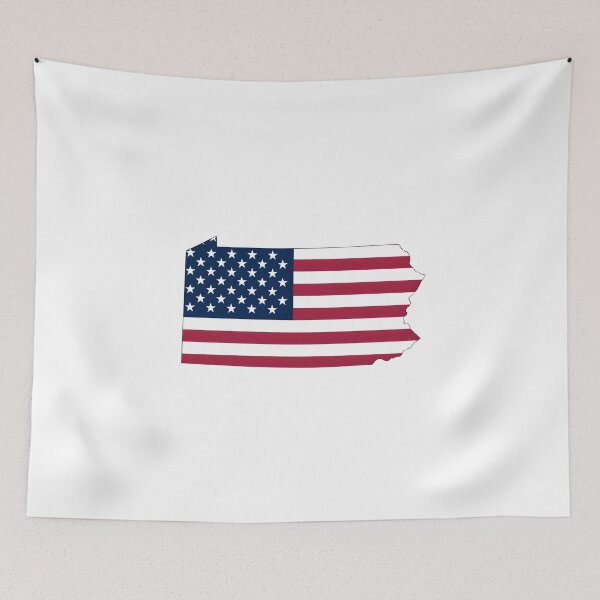 Item preview, Pennsylvania Stars & Stripes State Silhouette – Distressed Americana designed and sold by Paper Drip.