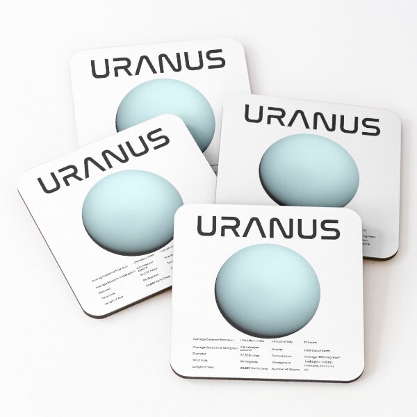 Item preview, Uranus Solar System Nasa Picture and Stats Card Astronomy Space Science Teacher Black Text designed and sold by MathWare MathClips.