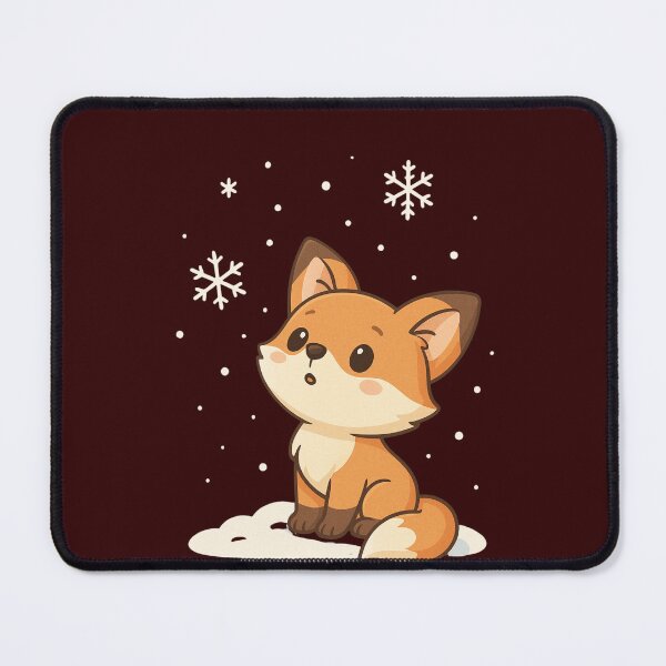 Item preview, Cute Winter Fox Watching Snowflakes- Kawaii Snow Fox designed and sold by www.konst.se/rg.
