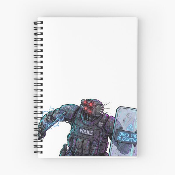 Item preview, Obey the Algorithm – Cyberpunk Riot Police Bot T-Shirt designed and sold by MiracleDroplet.