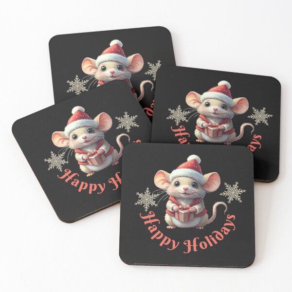 Item preview, Happy Holidays with Cute Mouse designed and sold by Moonody Designs.