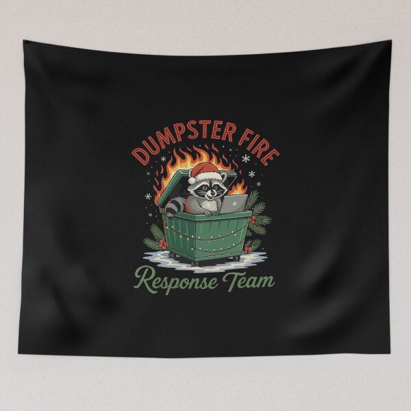 Item preview, Dumpster Fire Christmas Raccoon Meme Response Team Design designed and sold by love3617.