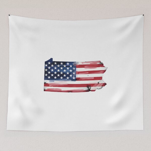 Item preview, Pennsylvania Stars & Stripes State Silhouette – Distressed Americana designed and sold by Paper Drip.