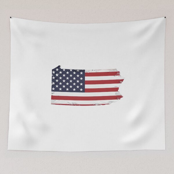 Item preview, Pennsylvania Stars & Stripes State Silhouette – Distressed Americana designed and sold by Paper Drip.