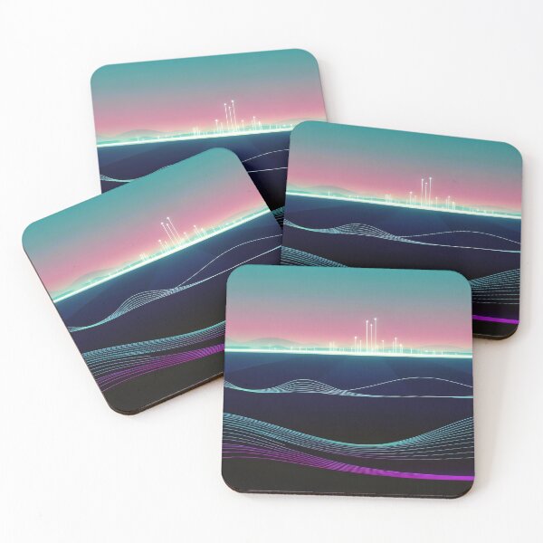 Item preview, AI ASMR Futuristic Cityscape Neon Wave Digital Vibes Design designed and sold by SplashTastic.