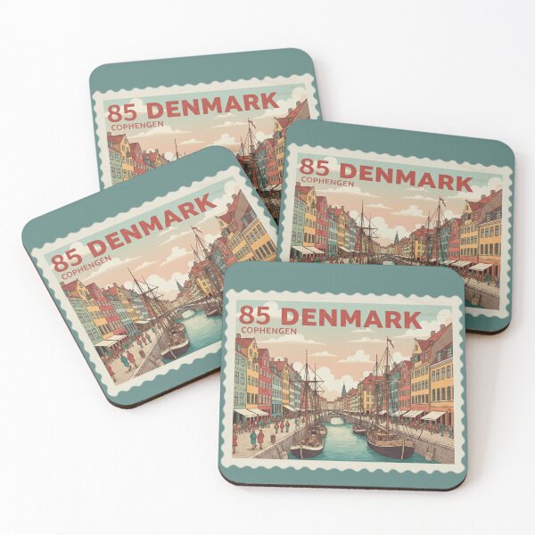 Item preview, Denmark Copenhagen Vintage Stamp Style - Nyhavn Harbor designed and sold by Dekis-Vareity7.