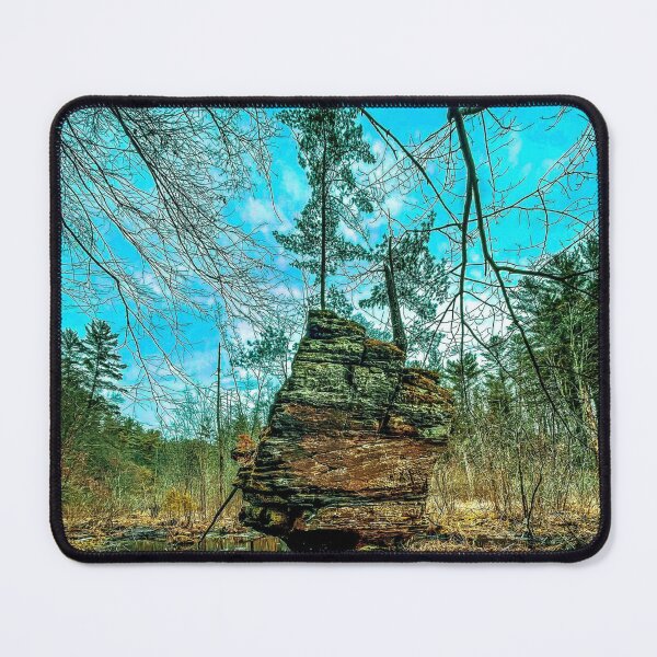 Item preview, Winter scene - Rocky Arbor, rock formation, Wisconsin Forest Photography Print designed and sold by aadventures.