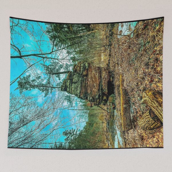 Item preview, Winter scene - Rocky Arbor, rock formation, Wisconsin Forest Photography Print designed and sold by aadventures.
