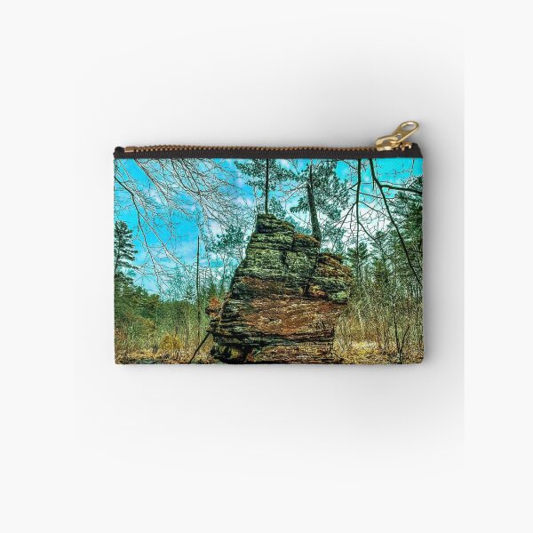 Item preview, Winter scene - Rocky Arbor, rock formation, Wisconsin Forest Photography Print designed and sold by aadventures.