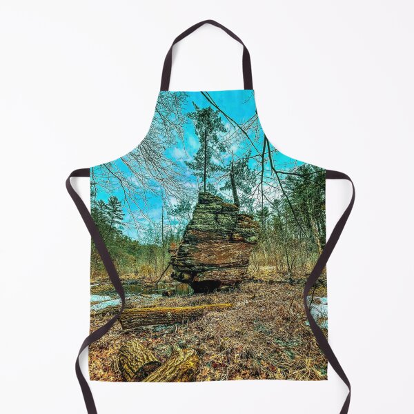 Item preview, Winter scene - Rocky Arbor, rock formation, Wisconsin Forest Photography Print designed and sold by aadventures.