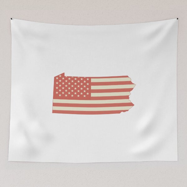 Item preview, Pennsylvania USA Flag Silhouette – Stars and Stripes State Outline designed and sold by Paper Drip.