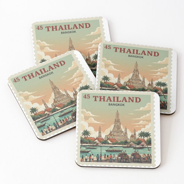 Item preview, Bangkok Thailand Vintage Travel Stamp - Wat Arun designed and sold by Dekis-Vareity7.