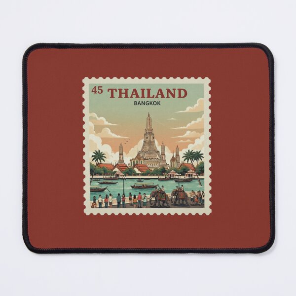 Item preview, Bangkok Thailand Vintage Travel Stamp - Wat Arun designed and sold by Dekis-Vareity7.