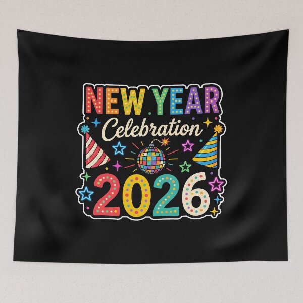 Item preview, New Year Celebration 2026, festive NYE party gift, colorful happy new year countdown graphic tee designed and sold by saloui.