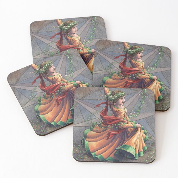 Item preview, The World - Medieval Lady Dancing Fantasy Tarot Artwork by Stephanie Smith designed and sold by stephsmith.