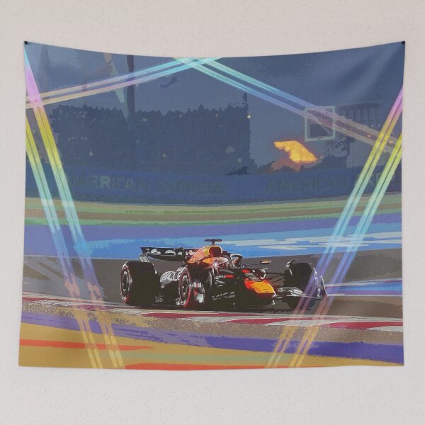 Item preview, Max Verstappen racing during the Qatar Grand Prix Sprint race 2025 watercolor designed and sold by Rodissimus1984.