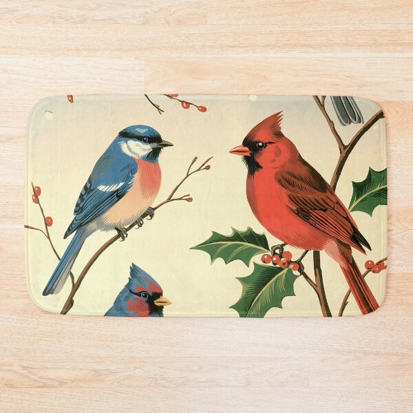 Item preview, Winter Birds on Holly Berries designed and sold by LinaValearte.