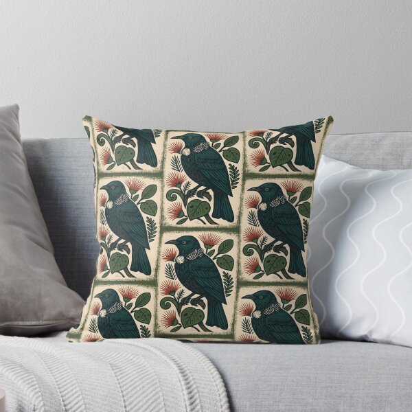 Item preview, Tūī & Pōhutukawa – Vintage Kiwiana Bird Art designed and sold by MvuuStudio.