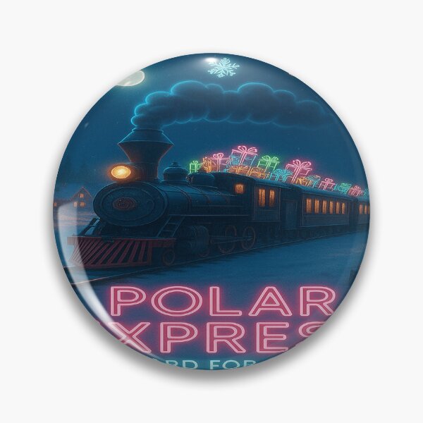 Item preview, Polar Express Neon Christmas Train – Magical Holiday Railway Art designed and sold by Mirkoniart.