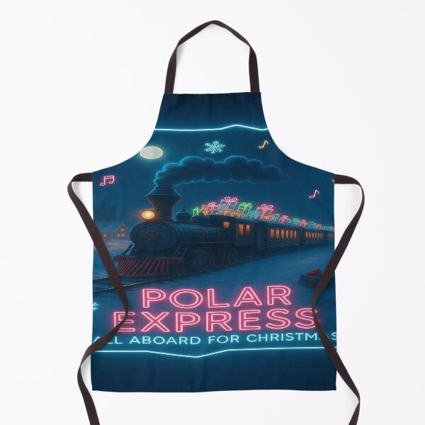 Item preview, Polar Express Neon Christmas Train – Magical Holiday Railway Art designed and sold by Mirkoniart.