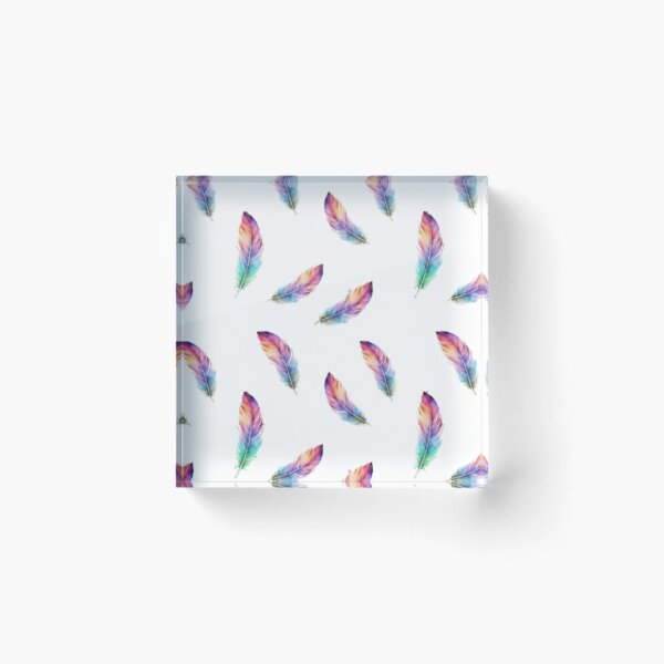 Item preview, Vibrant Watercolor Feather All-Over Print designed and sold by artbywafa2025.