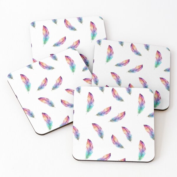 Item preview, Vibrant Watercolor Feather All-Over Print designed and sold by artbywafa2025.