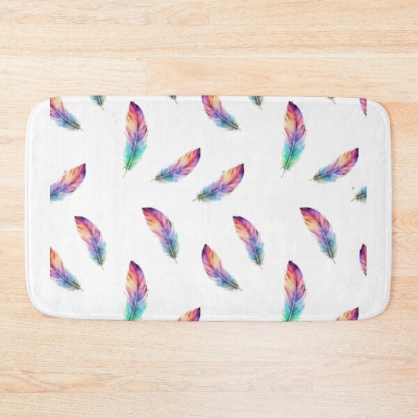 Item preview, Vibrant Watercolor Feather All-Over Print designed and sold by artbywafa2025.