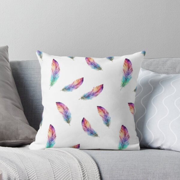 Item preview, Vibrant Watercolor Feather All-Over Print designed and sold by artbywafa2025.