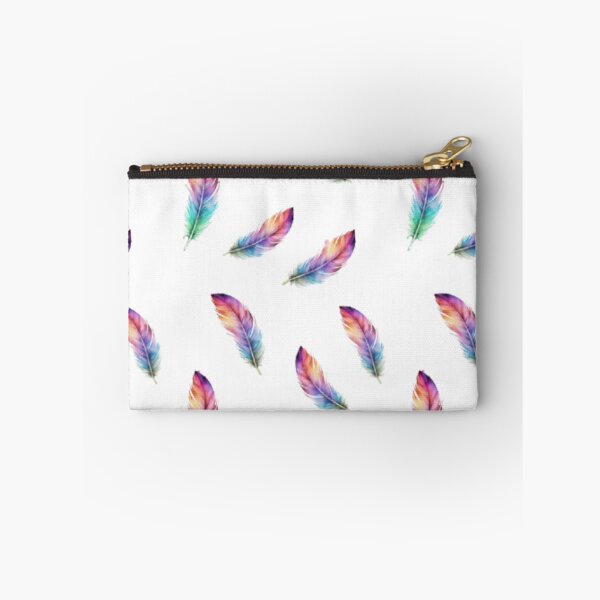 Item preview, Vibrant Watercolor Feather All-Over Print designed and sold by artbywafa2025.