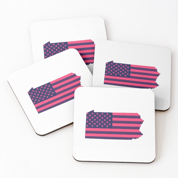 Item preview, Pennsylvania USA Flag Silhouette – Stars and Stripes State Outline designed and sold by Paper Drip.