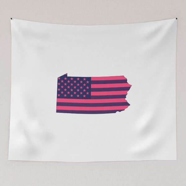 Item preview, Pennsylvania USA Flag Silhouette – Stars and Stripes State Outline designed and sold by Paper Drip.