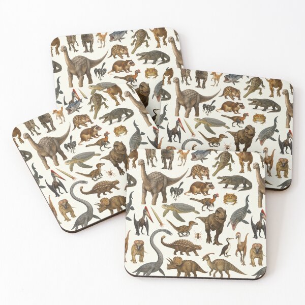 Item preview, Animals of the Cretaceous Period Retro Style Illustration designed and sold by kakarikihill.