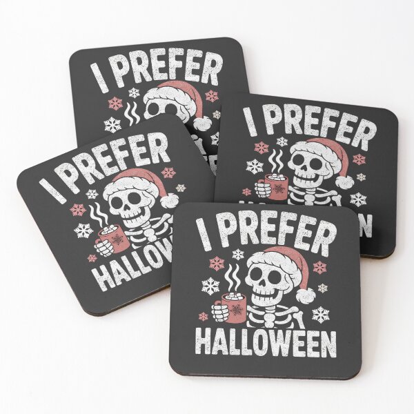 Item preview, I Prefer Halloween Spooky Christmas Skeleton designed and sold by FreshVibe Prints.