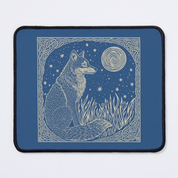 Item preview, Wolf Moon Stary Night Folk Art Wild Animal   designed and sold by Y-Vibes.